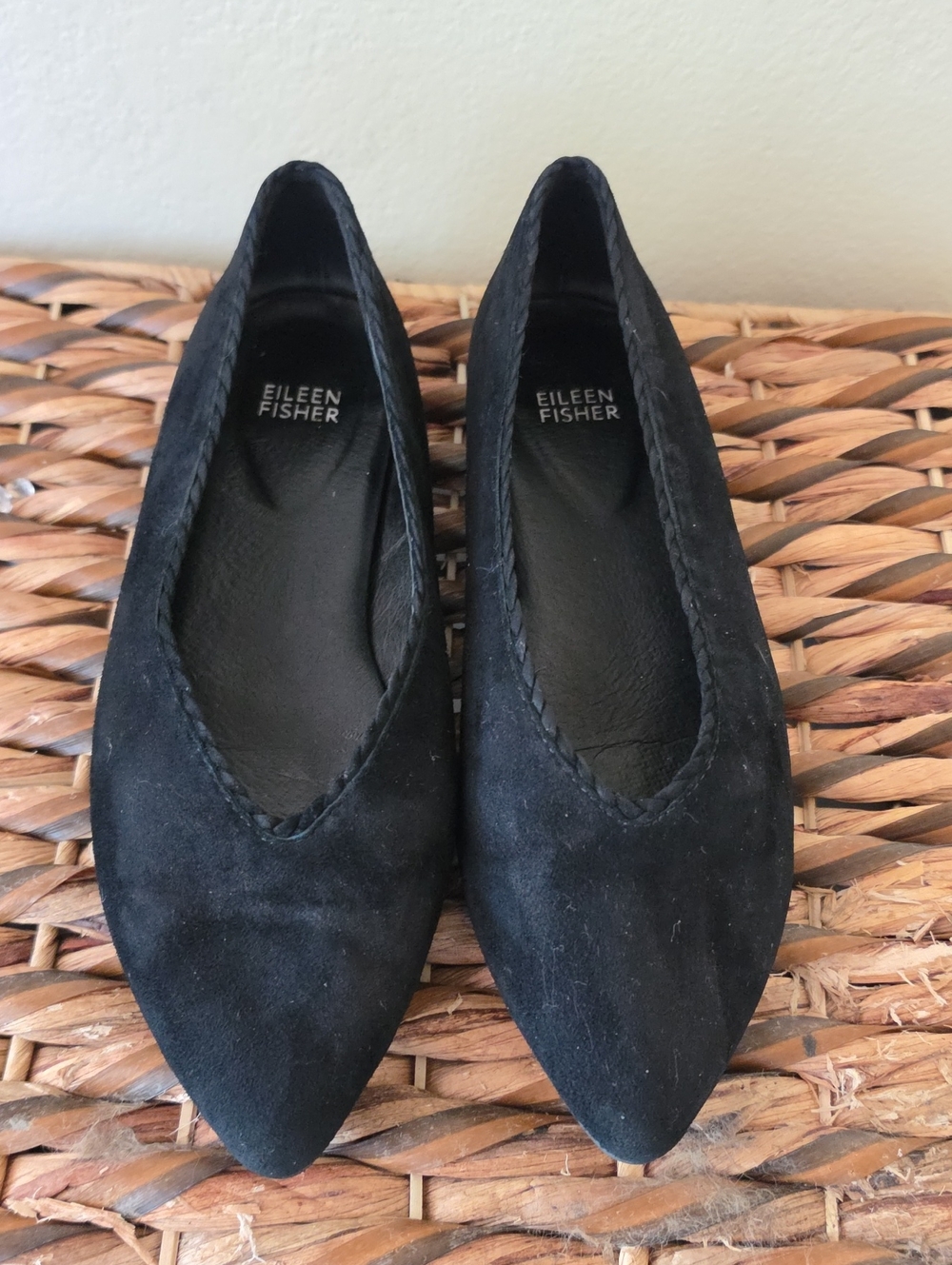 Eileen Fisher Posy Suede Ballerina Flats, Size 7.5